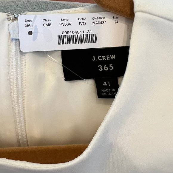 J. Crew Combo Sheath Dress Navy Ivory Size 4 Tall - Picture 5 of 6